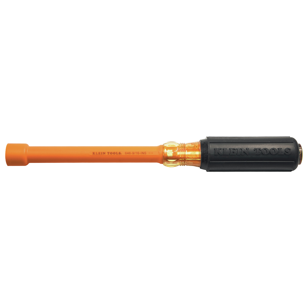 Klein Tools 646-9/16-INS Insulated Nut Driver, 9/16-Inch Hex with 6-Inch Hollow Shaft