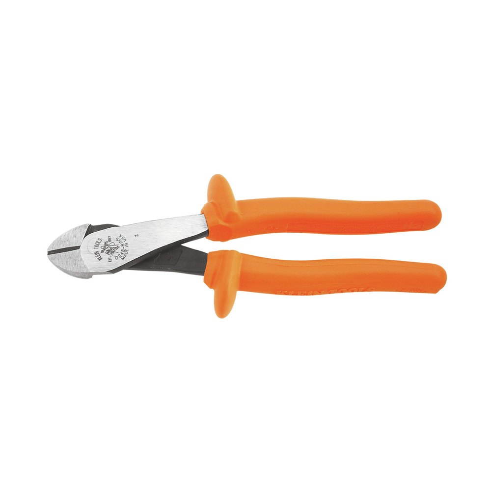 Klein Tools D248-8-INS 8-Inch Insulated Diagonal Cutting Pliers with Angled Head