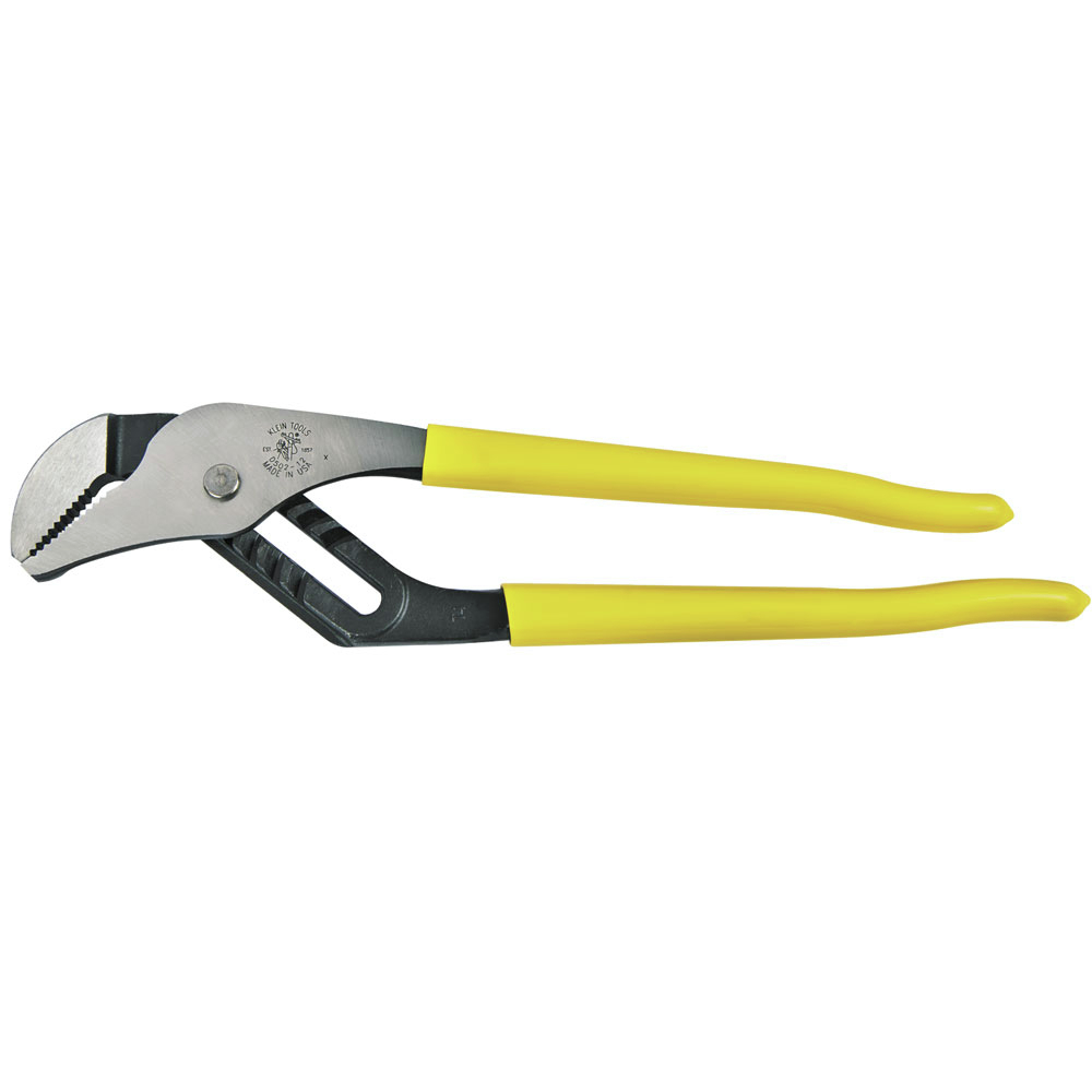 Klein Tools D502-12 Pump Pliers, Dipped 12-Inch Tongue and Groove, Yellow