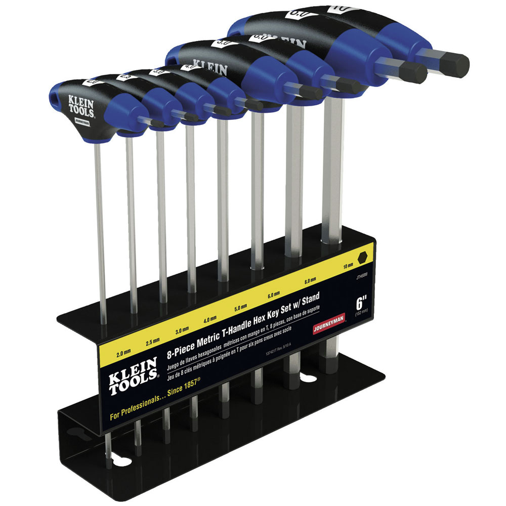 Klein Tools JTH68M 8-Piece Metric T-Handle Hex Key Allen Wrench Set