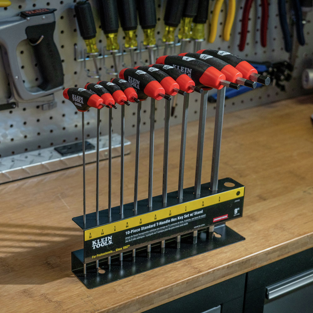 Klein Tools JTH910E 10-Piece SAE T-Handle Hex Key Allen Wrench Set
