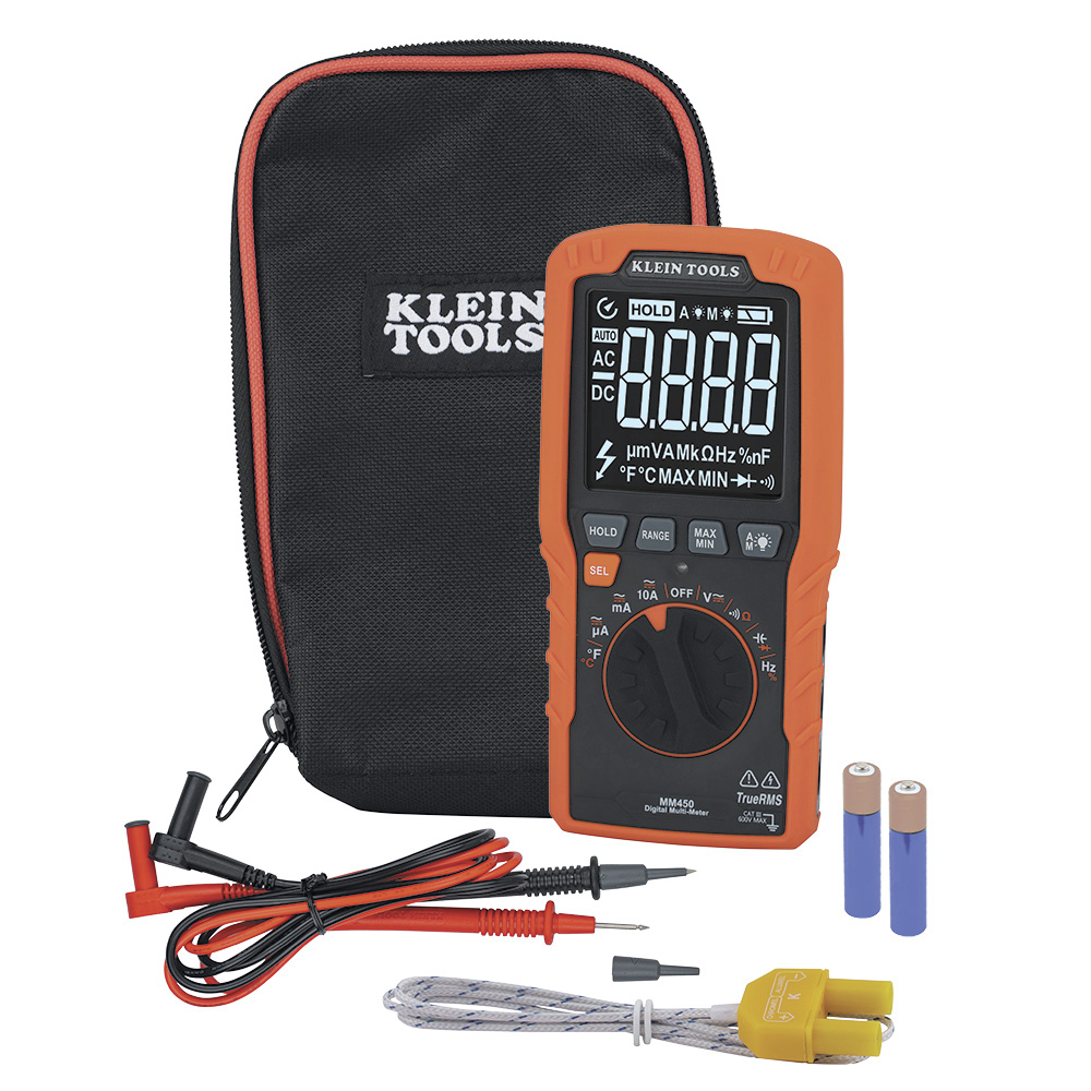 Klein Tools MM450 Slim Digital Meter, Auto-Ranging TRMS