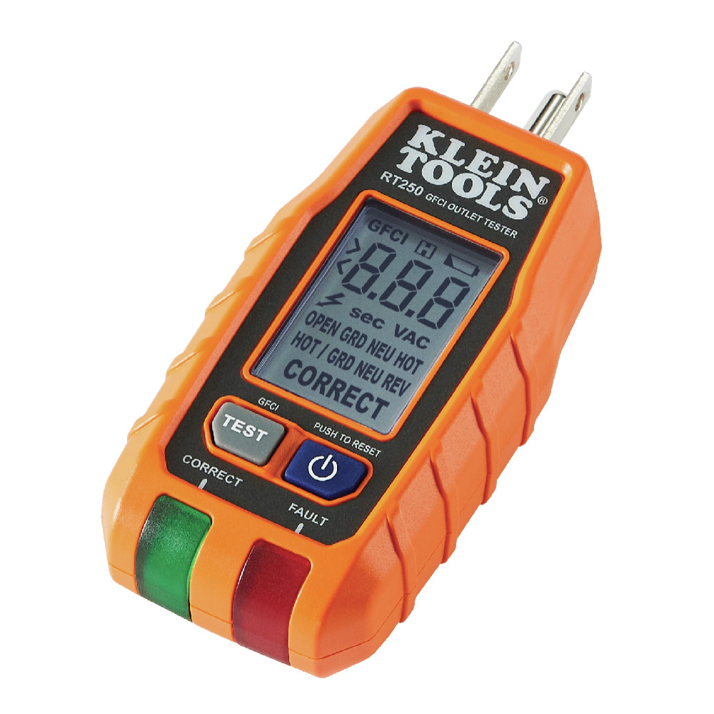 Klein Tools RT250 GFCI Outlet Tester with LCD Display